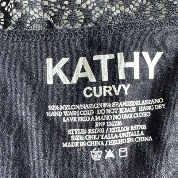 Kathy Curvy Black Lace Trim Camisole One Size - Picture 2 of 5